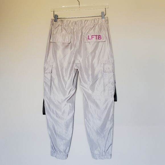 LF The Brand Streetwear Cargo Jogger Pants Gray/Pink Size M - Picture 3 of 10